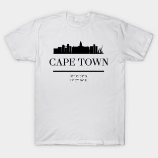 CAPE TOWN SOUTH AFRICA BLACK SILHOUETTE SKYLINE ART T-Shirt